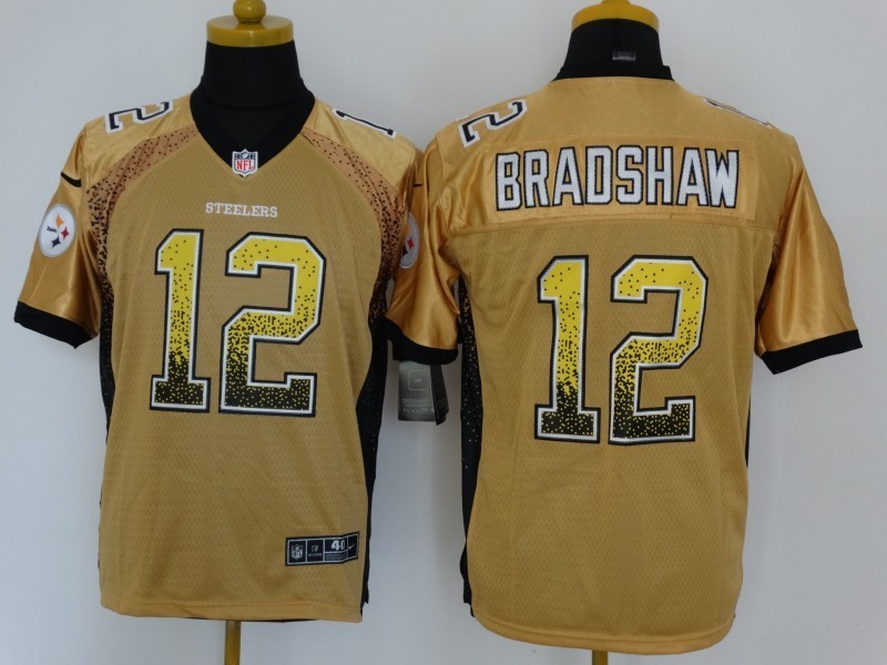 Men's Pittsburgh Steelers Terry Bradshaw #12 Gold Jersey